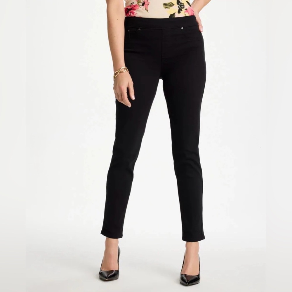 Chico's Pull On Jegging Black Ankle Slim Pants size 8R